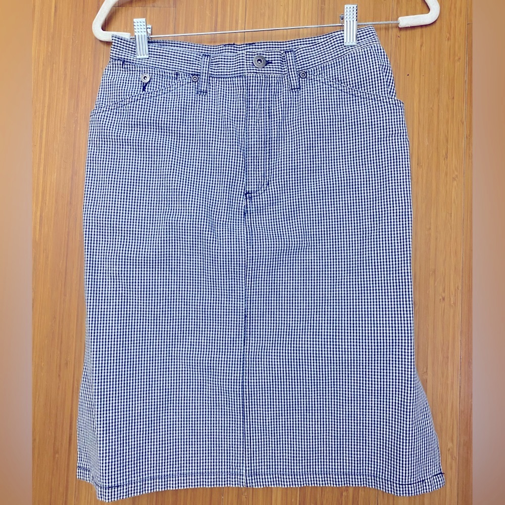 Liz Claiborne Blue and White Checkered Skirt